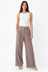 Taupe Wide-Leg Pants