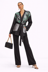 Printed Belted Cardigan