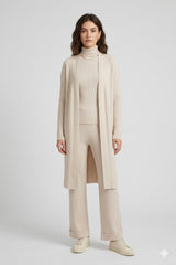 Ribbed Knit 3-Piece Cream Set