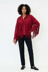 Burgundy Fringe Jacket