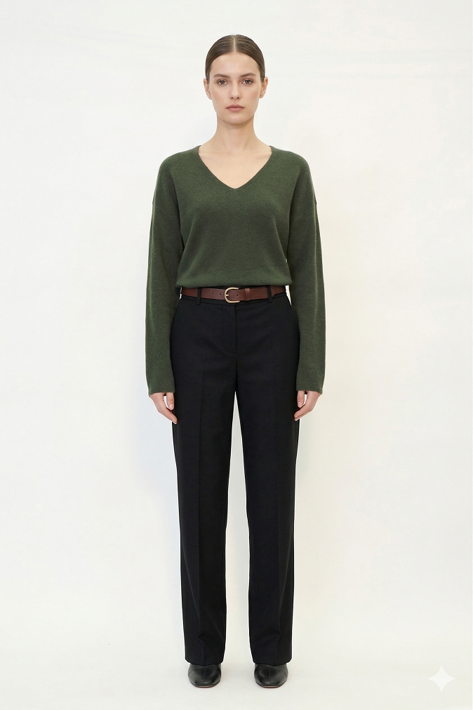 Olive V-Neck Sweater