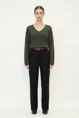 Olive V-Neck Sweater