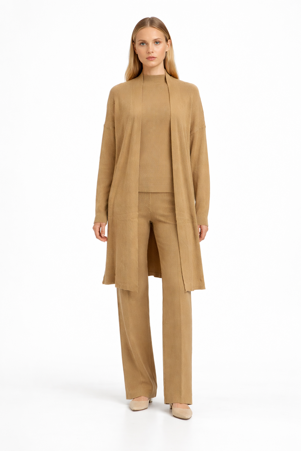 Ribbed Knit 3-Piece Lounge Set