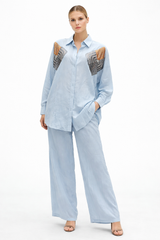 Embroidered Linen-Blend Co-ord Set