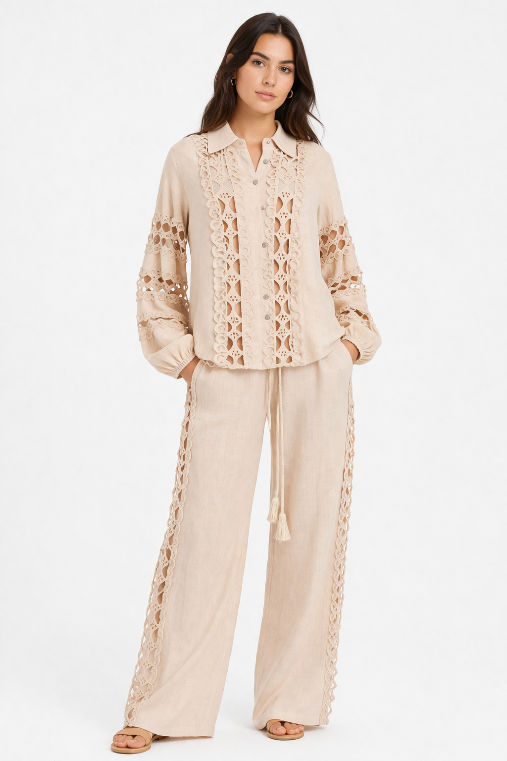 Beige Lace Set