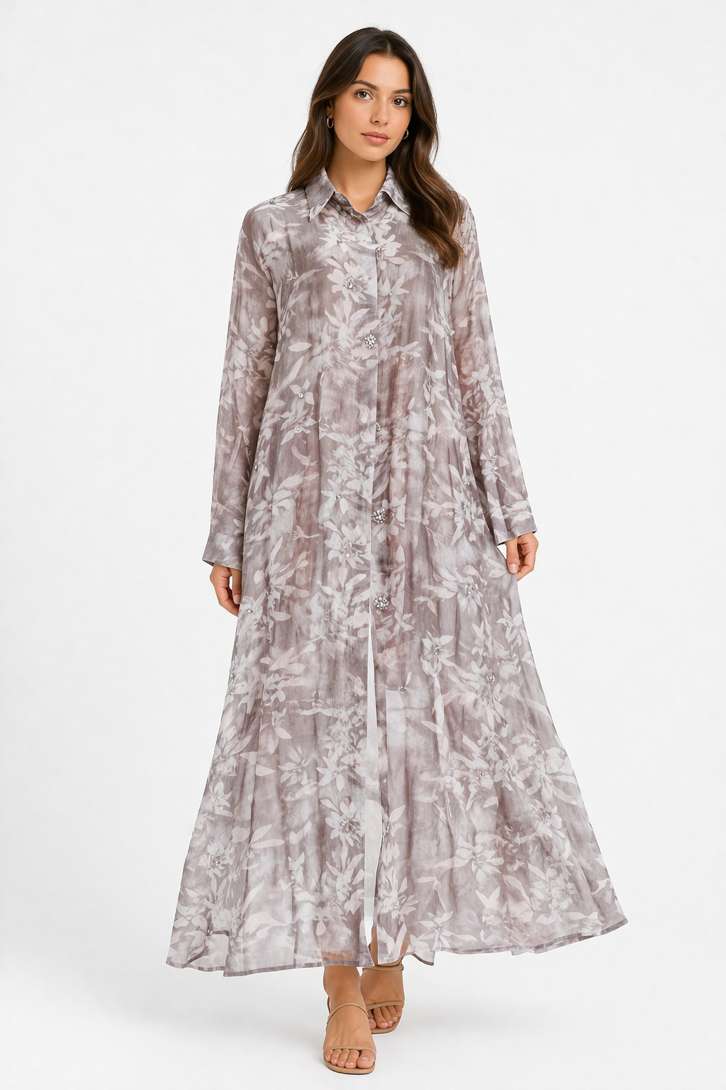 Sheer Floral Maxi Dress