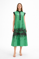 Green Abstract Midi Dress