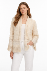 Ivory Fringe Jacket