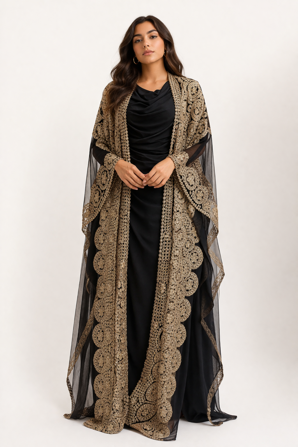 Embroidered Mesh Cardigan