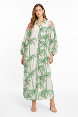Palm Print Maxi Dress