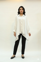 Crystal-Embellished Oversized White Shirt