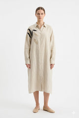 Embellished Linen Dress
