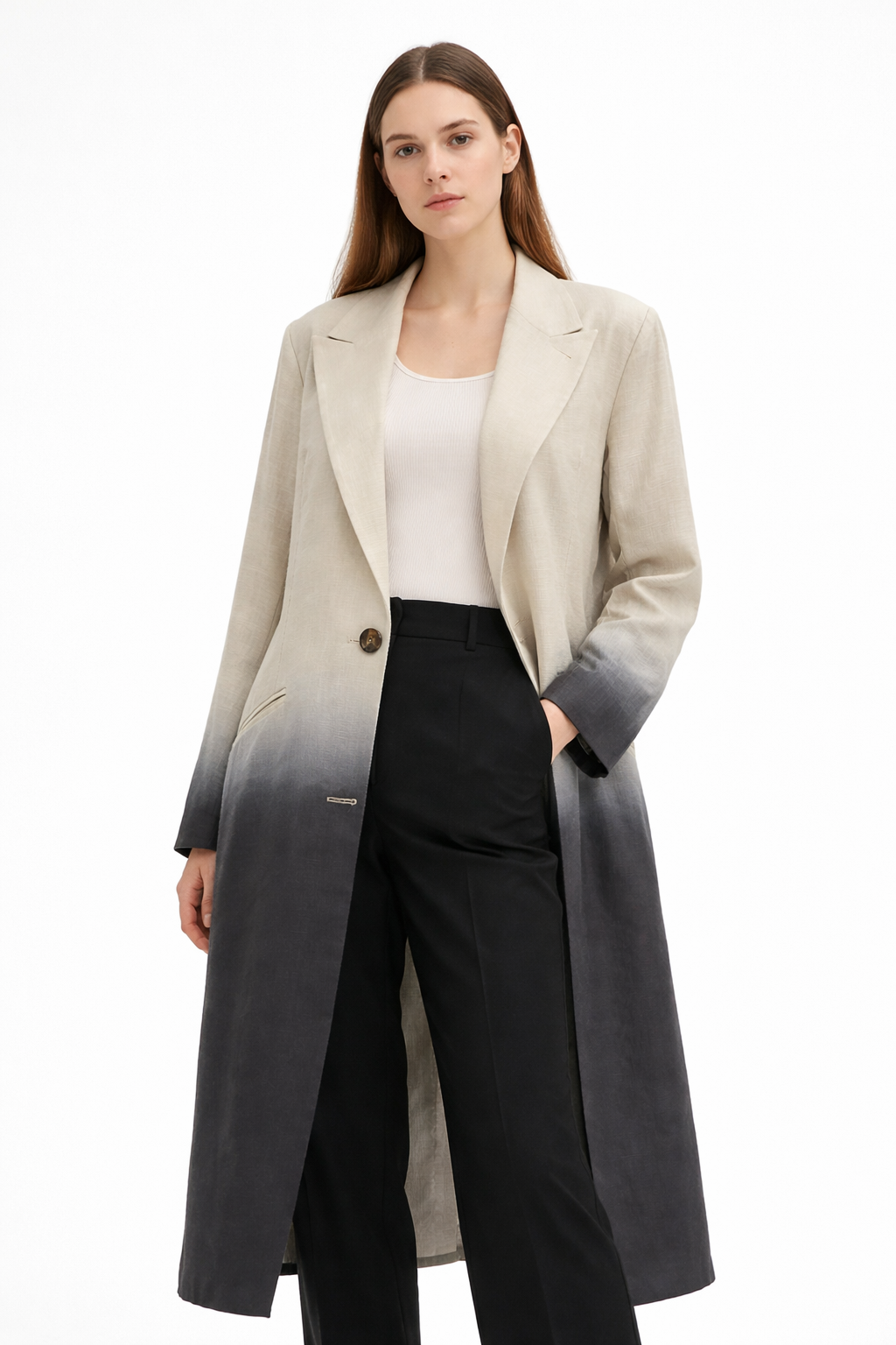 Ombre Linen Coat