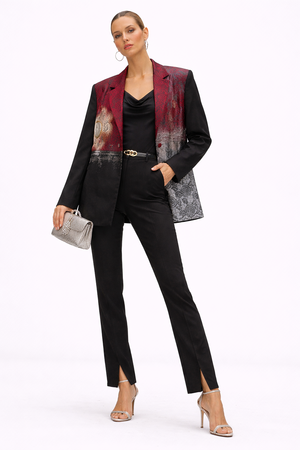 Printed Panel Blazer