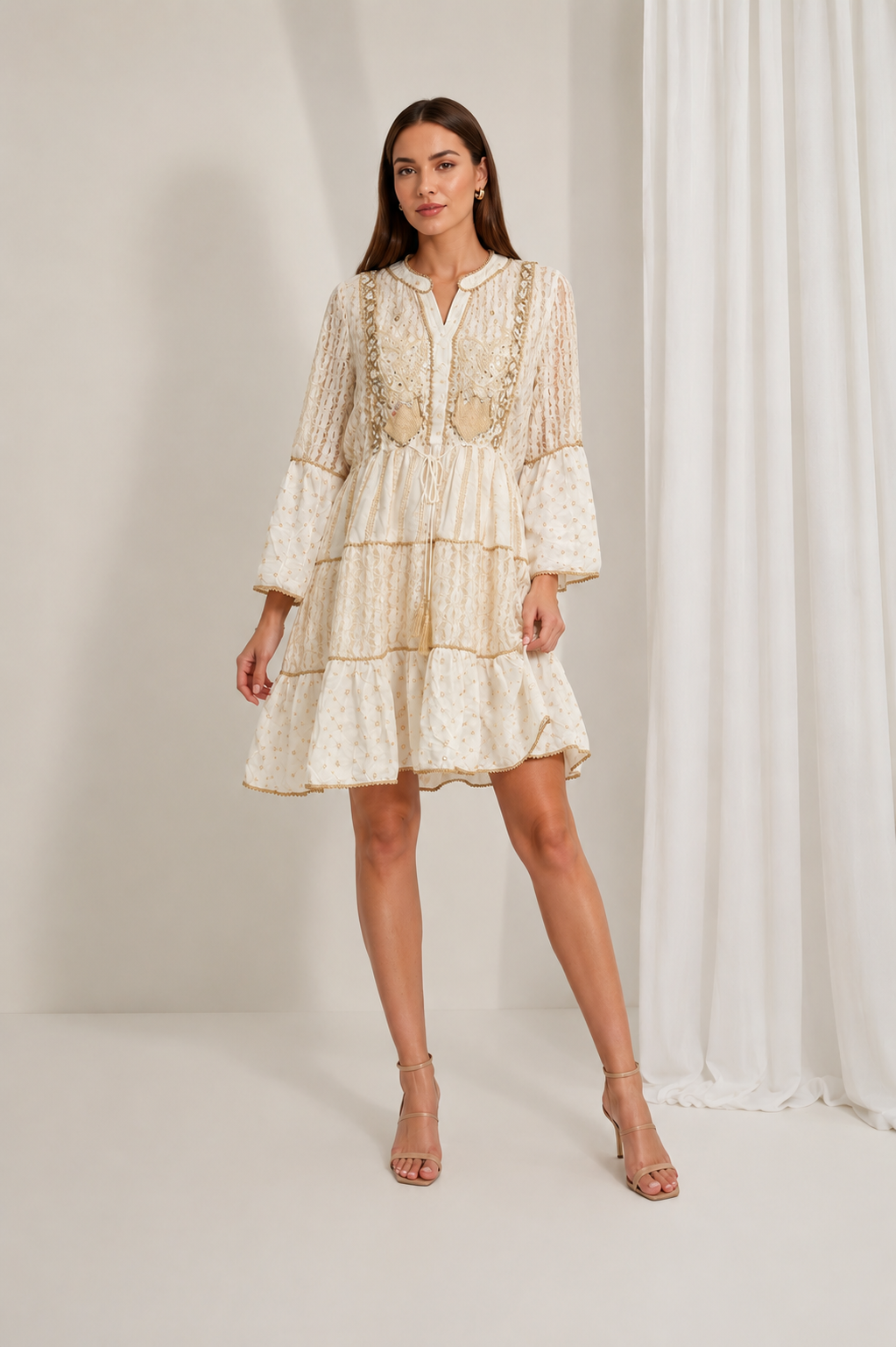 Ivory Lace Mini Dress