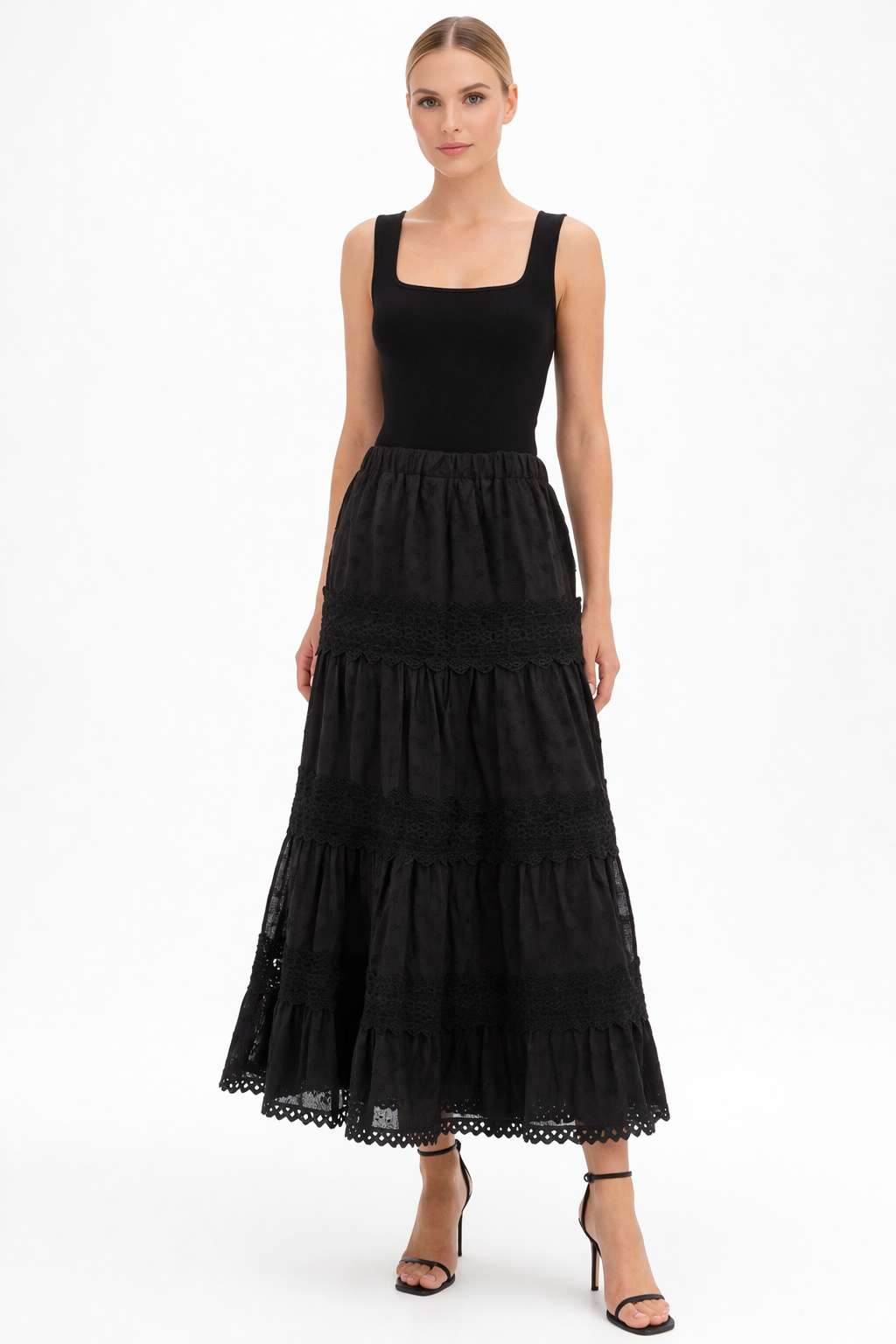 Tiered Lace Maxi Dress