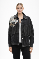 Midnight Fringe Denim Jacket