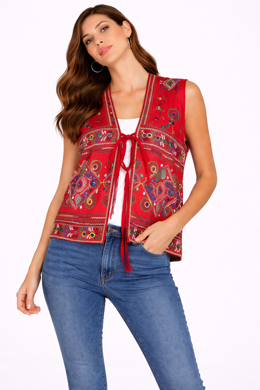 Ruby Embroidered Vest