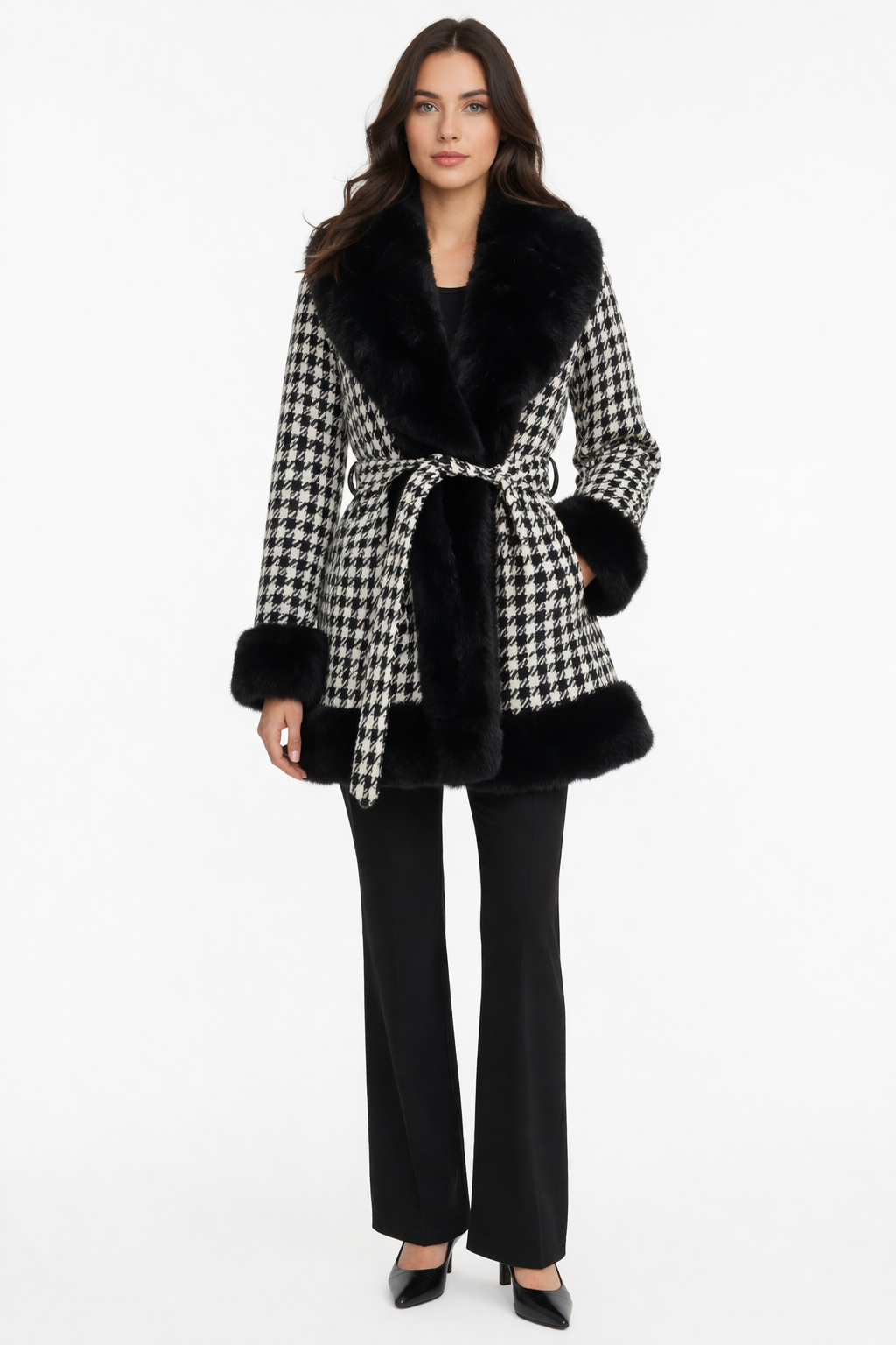 Noir Check Coat
