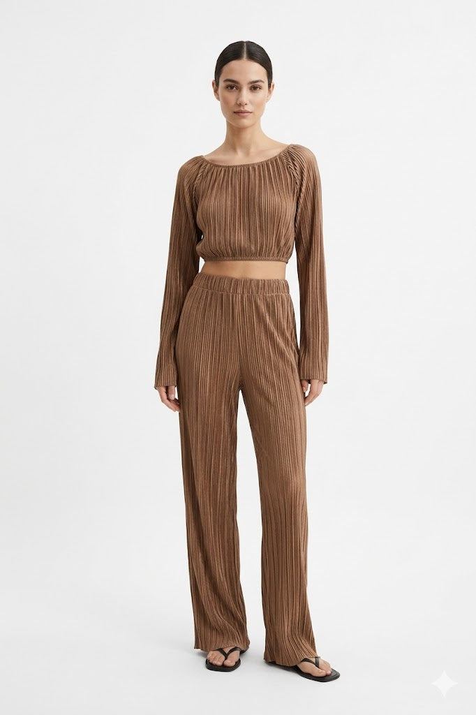 Plissé Pleated Two-Piece Set
