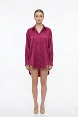 Fuchsia Satin Shirt