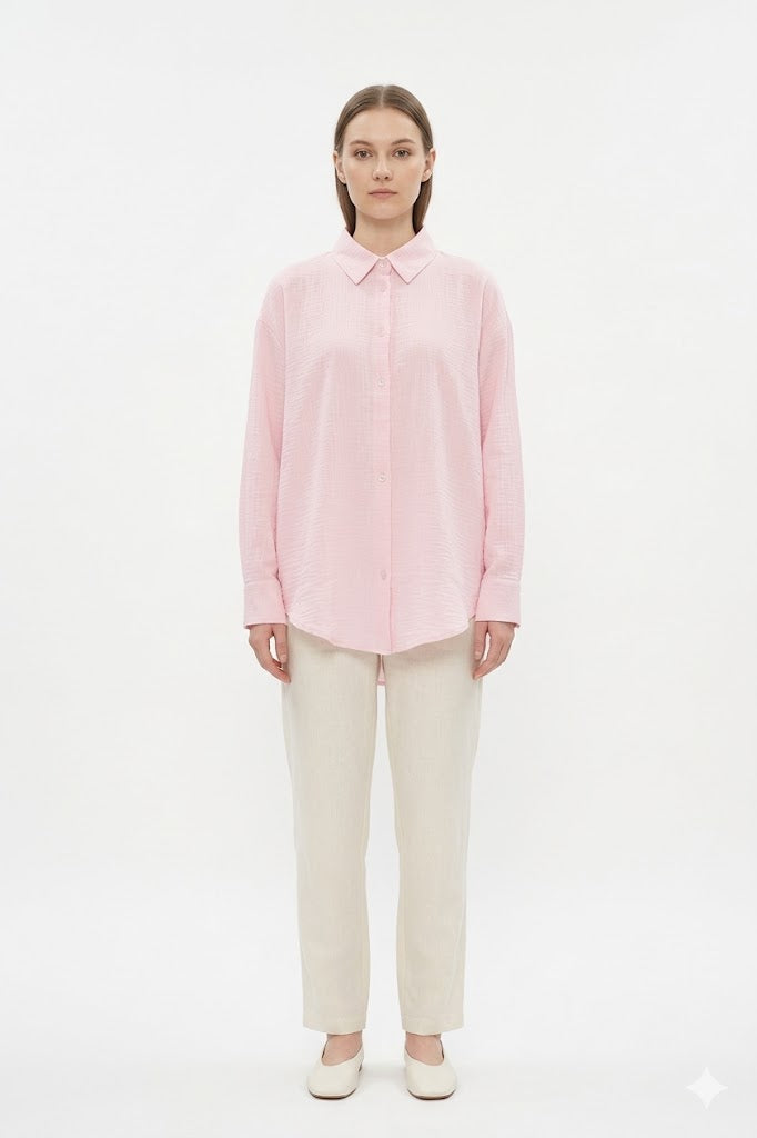 Pink Textured Shirt