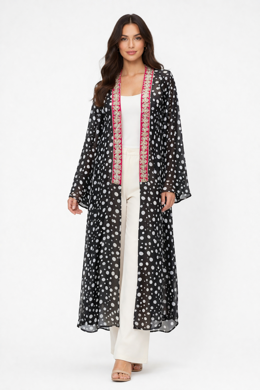 Polka Dot Open Abaya