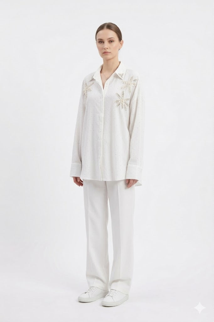 Embellished Shirt Set