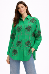 Embroidered Green Shirt