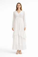 Tiered Ruffle Chiffon Maxi