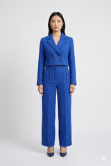 Cropped Bouclé Blazer & Trouser Set