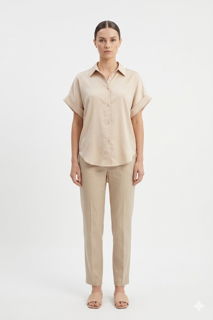 Satin Beige Shirt