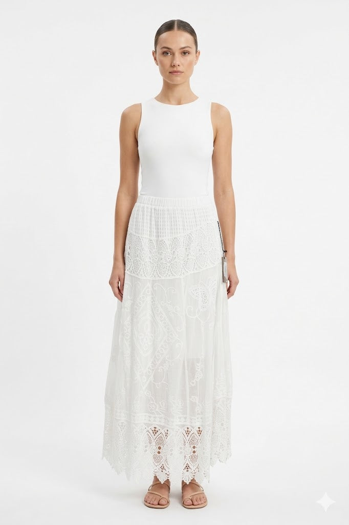 Lace White Skirt
