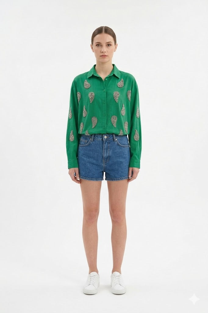 Paisley Green Shirt