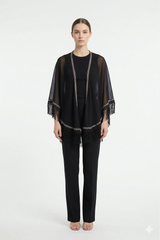 Fringe Chiffon Cardigan