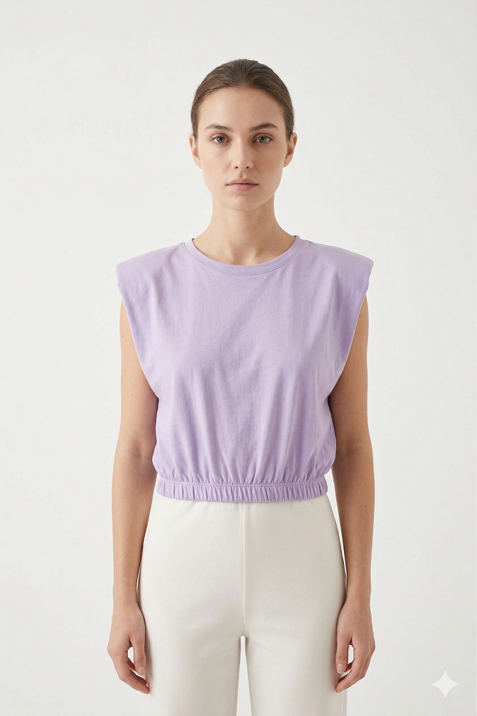 Lilac Sleeveless Crop Top