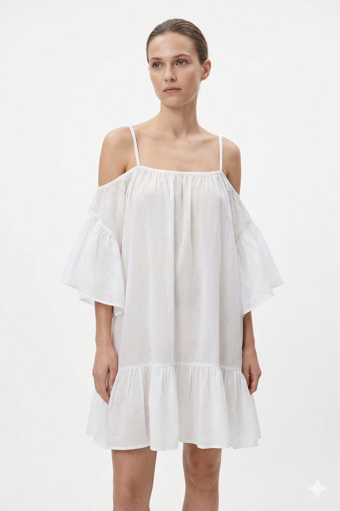White Ruffle Dress