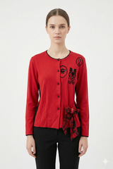 Red Bow Cardigan