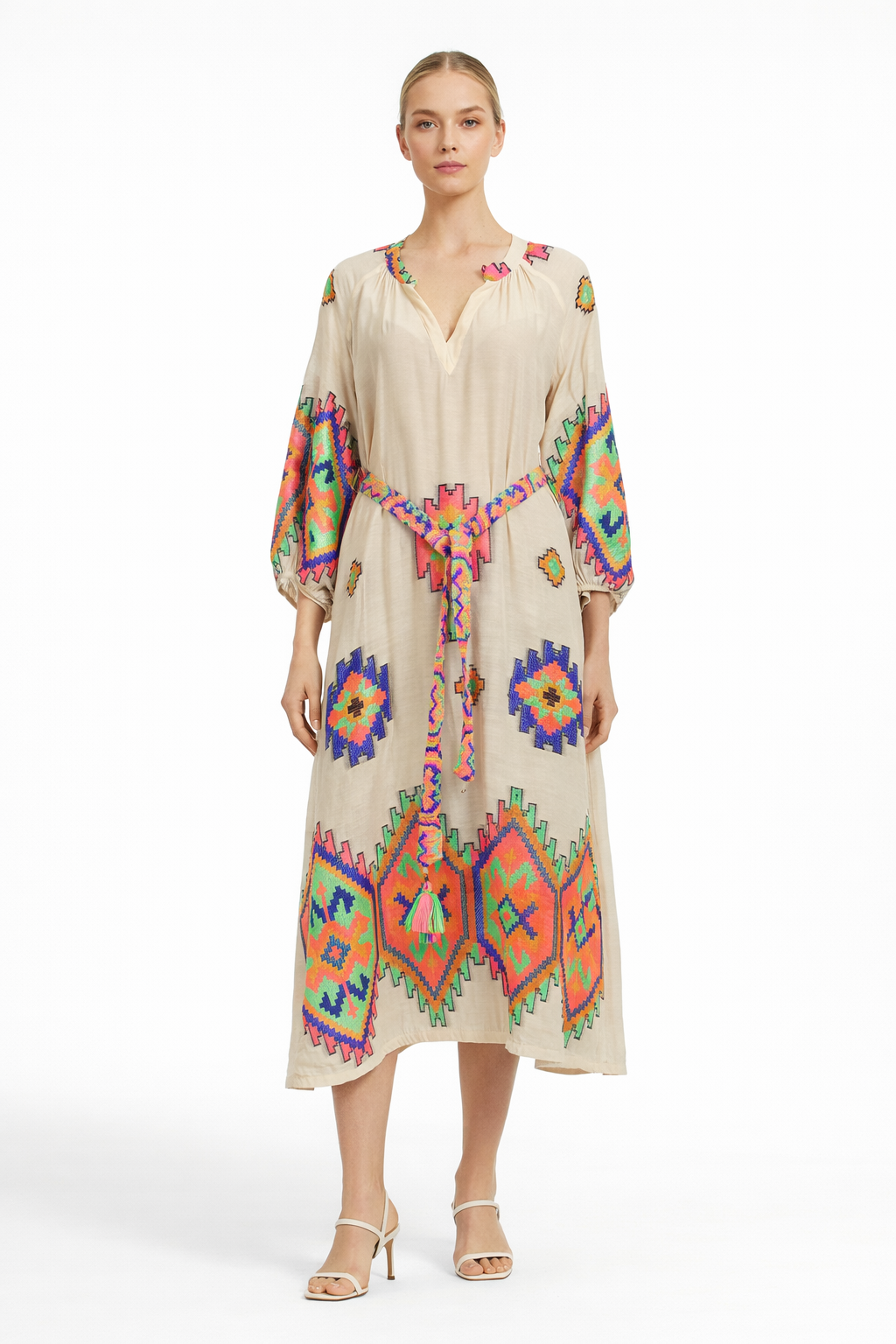 Geometric Boho Midi Dress