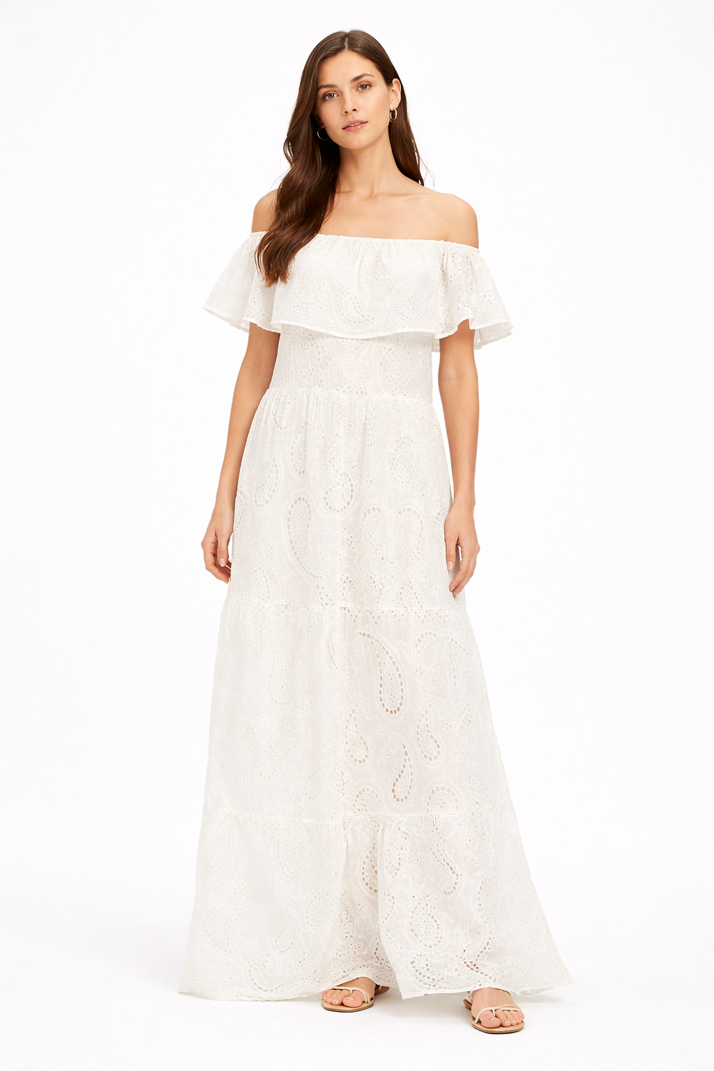 Off-the-Shoulder Broderie Maxi