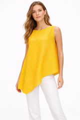 Asymmetric Pleated Shell Top