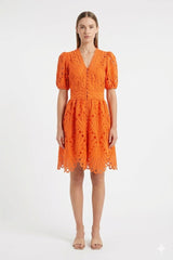 Eyelet Puff Dress
