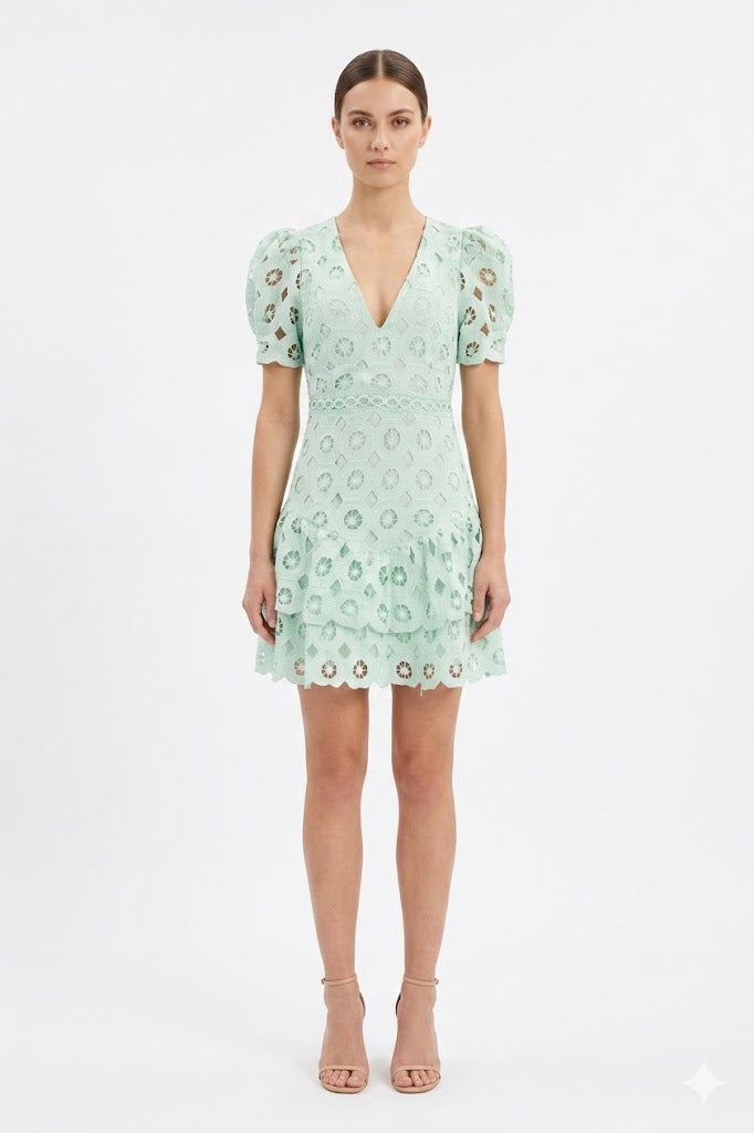 Eyelet Ruffle Dress