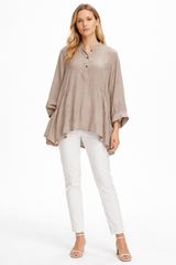 Henly-Neck Flared Tunic
