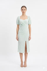 Puff Sleeve Midi Dress