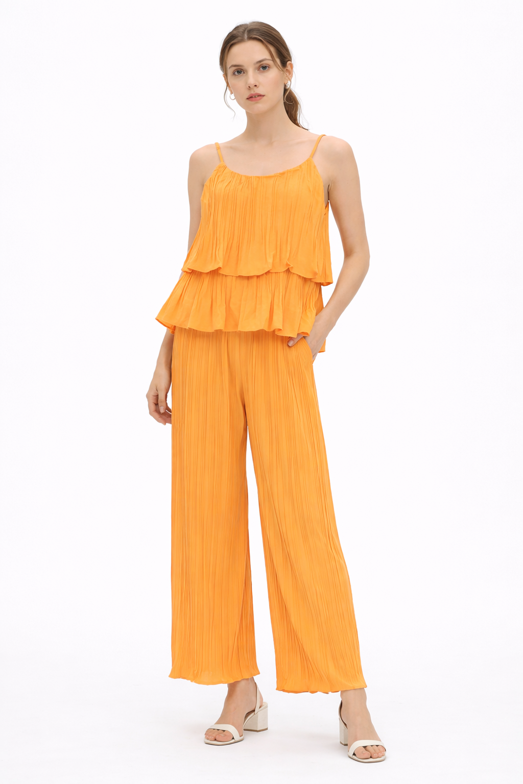 Orange Plissé Set