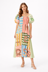 Patchwork Midi Dress