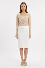 Draped Cross-Front Jersey Top