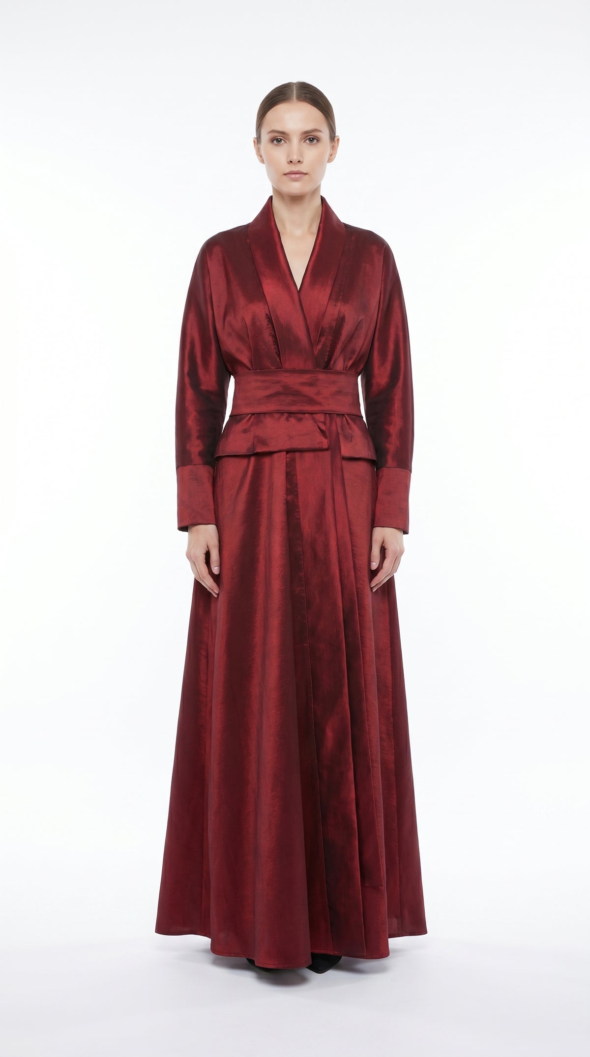 Garnet Satin Maxi Dress