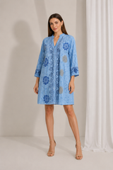 Sky Bloom Shirt Dress